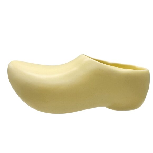 Vintage Ceramic Dutch shoe Clog Yellow Made in Taiwan 6.5" Cottagecore European - Picture 2 of 8